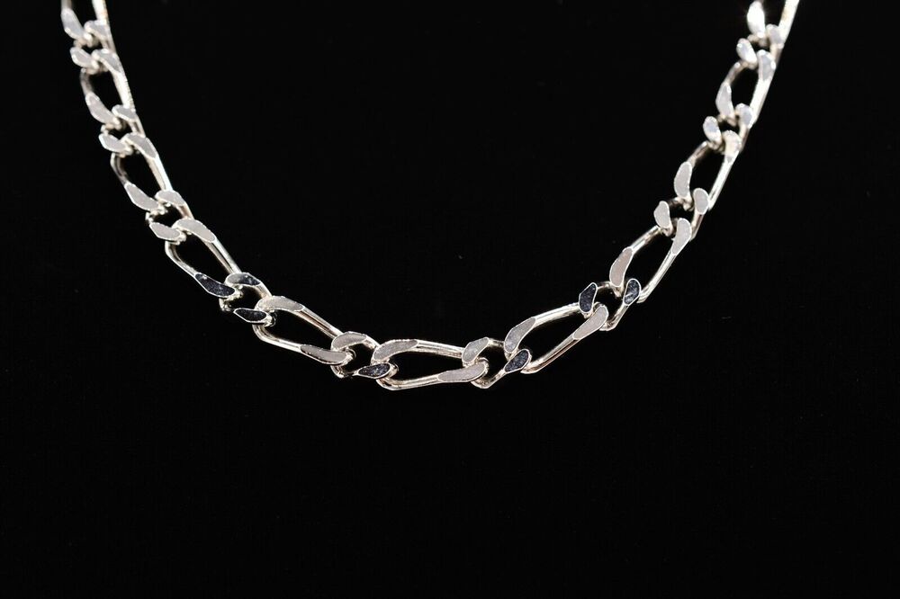 Monet Vintage Chain Necklace Linked Silver Shiny Chunky Heavy Signed 1980s BinI